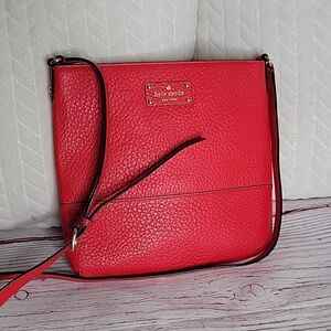 Kate Spade Bay Street CORA Cherry Red Leather Crossbody Bag